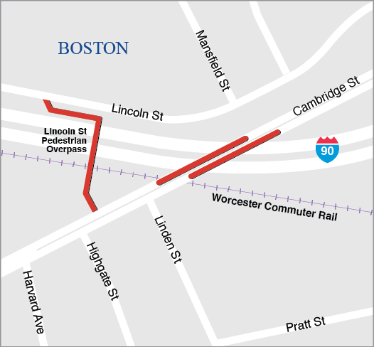 BOSTON: DECK REPLACEMENT, B-16-056, CAMBRIDGE STREET OVER INTERSTATE 90, INCLUDES PRESERVATION OF B-16-057, LINCOLN STREET PEDESTRIAN OVERPASS OVER INTERSTATE 90 BOSTON: DECK REPLACEMENT, B-16-056, CAMBRIDGE STREET OVER INTERSTATE 90, INCLUDES PRESERVATION OF B-16-057, LINCOLN STREET PEDESTRIAN OVERPASS OVER INTERSTATE 90